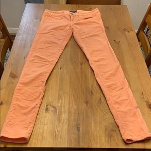 Coral corduroy pants